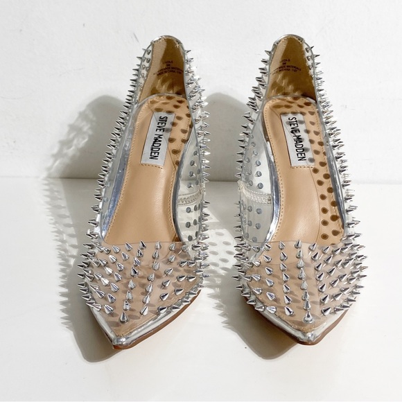 New Steve Madden Luiza Studded Clear Heel size 6 - Picture 2 of 6